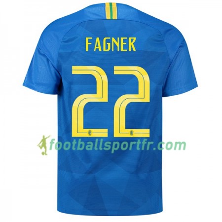 Tenue Brésil Fagner 22 Exterieur Coupe du monde 2018 Maillot de Foot